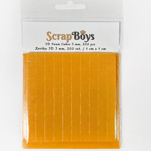 Papierowy Kufer - Scrap Boys - Kosteczki 3D dystansowe 3 mm 200szt.