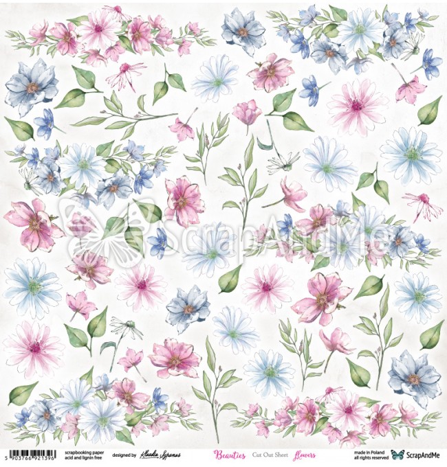 Papierowy Kufer - ScrapAndMe - Papier 30,5x30,5 cm BEAUTIES flowers