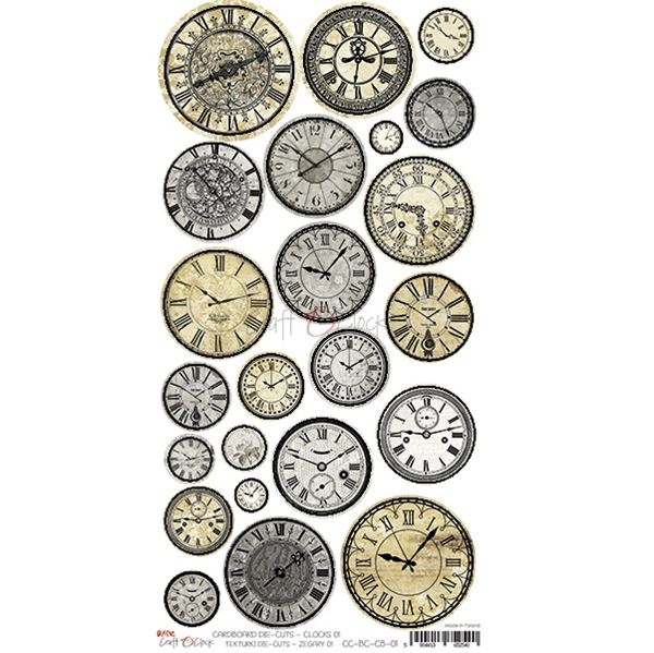 Papierowy Kufer - Craft o'clock - Basic DIE CUTS 01 ZEGARY 1