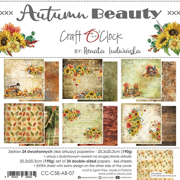 Papierowy Kufer - Craft o'clock - Zestaw papierów 20,3x20,3 cm AUTUMN BEAUTY