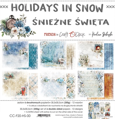 Papierowy Kufer - Craft o'clock - Zestaw Papierów 30,5x30,5 cm HOLIDAYS IN SNOW