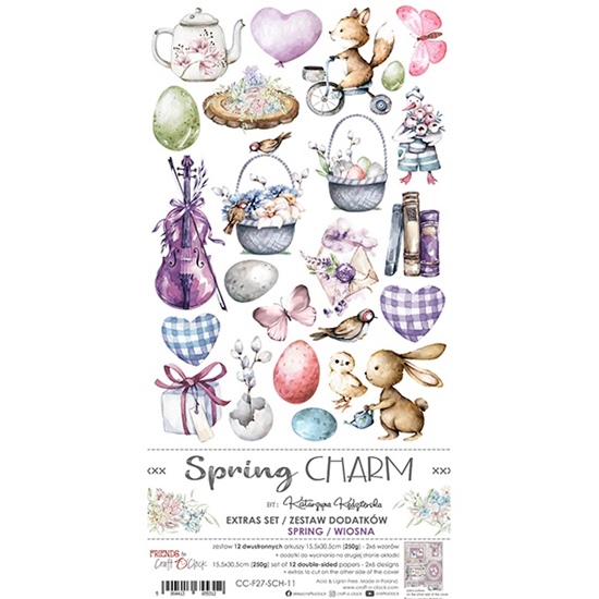 Papierowy Kufer - Craft o'clock - Zestaw dodatków do wycinania SPRING CHARM WIOSNA