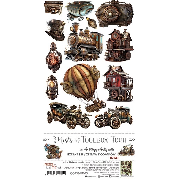 Papierowy Kufer - Craft o'clock - Zestaw dodatków do wycinania MISTS OF TOOLBOX TOWN TOWN