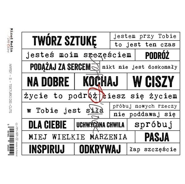 Papierowy Kufer - Napisy tekturowe 02 PL  die cut - Craft o'clock