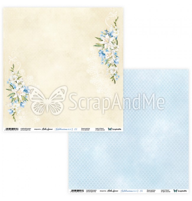 Papierowy Kufer - ScrapAndMe - Papier 30,5x30,5 cm CELEBRATIONS BLUE 2 03/04