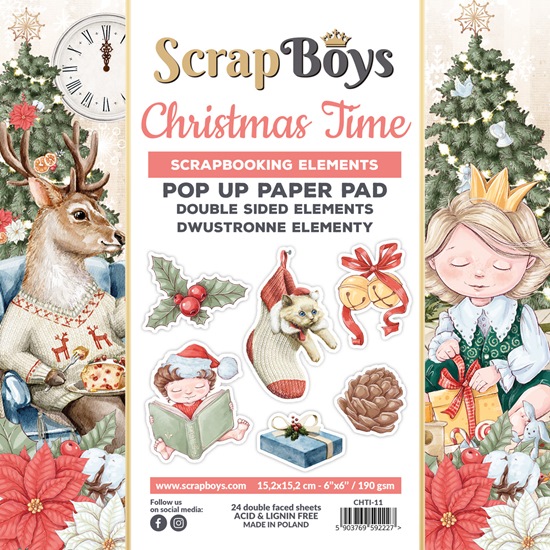 Papierowy Kufer - Scrap Boys - Zestaw Papierów 15,2x15,2CHRISTMAS TIME pop up