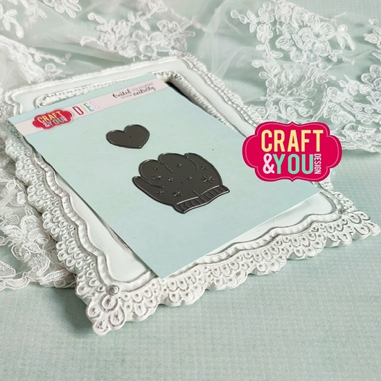 Papierowy Kufer - Craft & You - Wykrojnik CW196 Rękawiczki z sercem