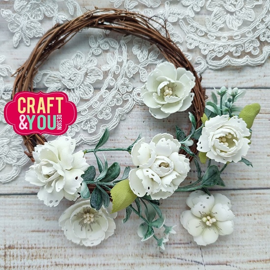 Papierowy Kufer - Craft & You - Wykrojnik CW232 RÓŻA Z LISTKAMI