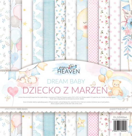 Papierowy Kufer - Zestaw Papierów 30,5x30,5 cm DZIECKO Z MARZEŃ - Paper Heaven