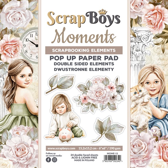 Papierowy Kufer - Scrap Boys - Zestaw Papierów 15,2x15,2 MOMENTS pop up