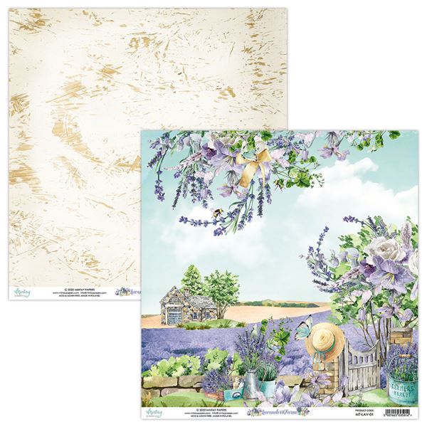 Papierowy Kufer - Mintay Papers - Papier 30,5x30,5 LAVENDER FARM 01