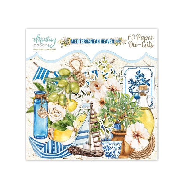 Papierowy Kufer - Mintay Papers - Die cuts elementy wycięte 60 szt. MEDITERRANEAN HEAVEN