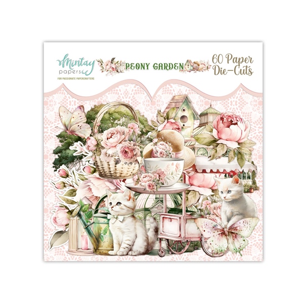 Papierowy Kufer - Mintay Papers - Die cuts elementy wycięte 60 szt. PEONY GARDEN