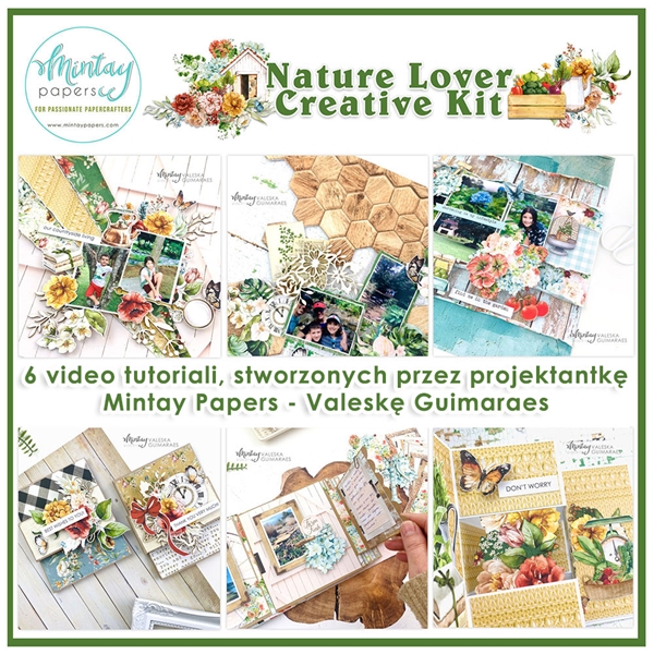 Papierowy Kufer - Mintay Papers - Zestaw papierów 30x30 Mintay Creative Kit Nature Lover + tutorial video