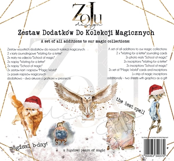 Papierowy Kufer - ZoJu Design - zestaw dodatków do kolekcji magicznych