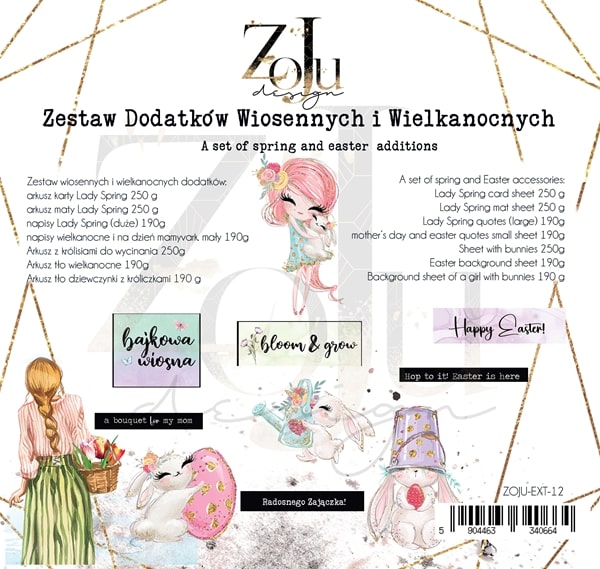 Papierowy Kufer - ZoJu Design - Zestaw dodatków do wycinania WIOSENNE