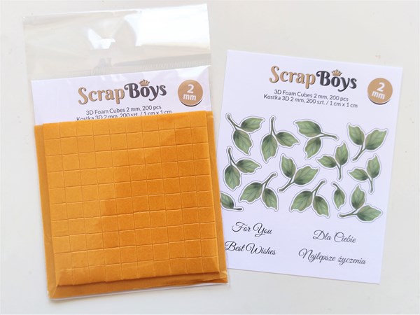 Papierowy Kufer - Scrap Boys - Kosteczki 3D dystansowe 2 mm 200szt.