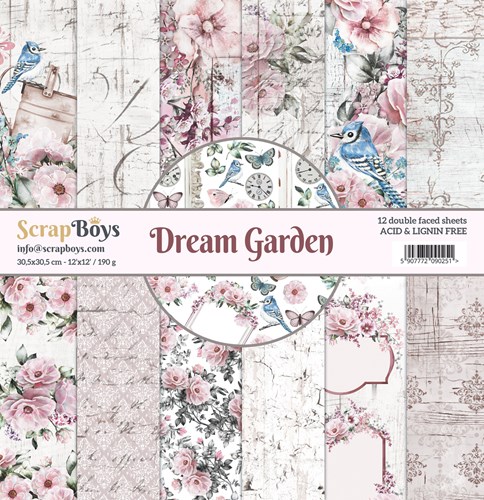 Papierowy Kufer - Scrap Boys - Zestaw papierów 30,5x30,5 DREAM GARDEN