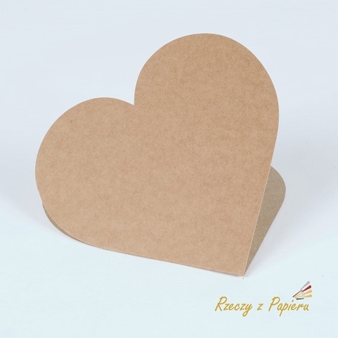 Papierowy Kufer - Baza serce 14x14 kraft - Rzeczy z papieru