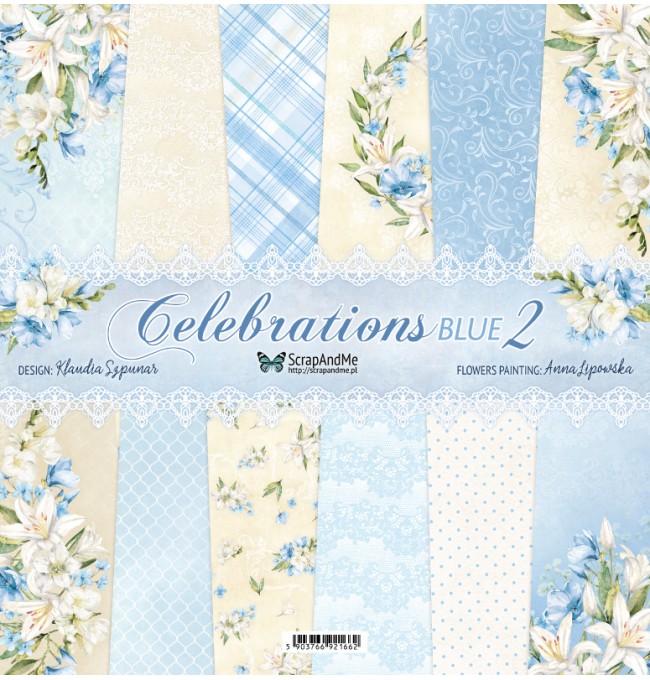 Papierowy Kufer - ScrapAndMe - Zestaw papierów 30,5x30,5 cm CELEBRATIONS BLUE 2